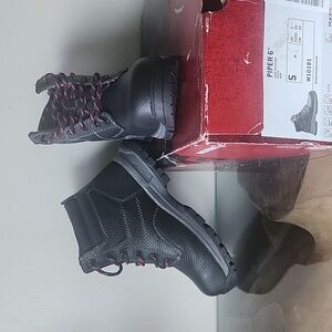 WOLVERINE Piper 6" Composite Toe Slip Resistant Waterproof Black Womens 5W